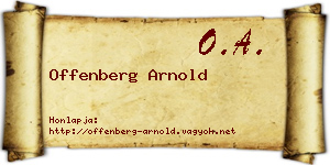 Offenberg Arnold névjegykártya